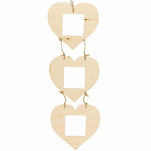 Baker Ross Herz Holz Fotorahmen - 4er Pack, Valentinstag Basteln mit Holz für Kinder (FC424), sortiert