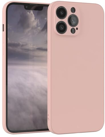 EAZY CASE - Custodia in silicone per iPhone 13 Pro Max Custodia morbida protettiva con protezione della fotocamera Protezione sottile Premium Cover TPU Telefono Bumper in Rosa