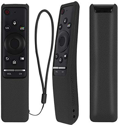 Custodia Protettiva in Silicone per Samsung Smart 4k TV Telecomando, Compatibile con BN59-01259B BN59-01266A BN59-01241A BN59-01242A BN59 Serie Remote, Lavabile Antiurto, con cordino (Nero)