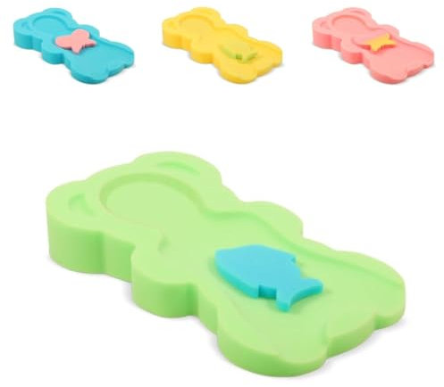 Lorelli Baby Badewanneneinlage Midi, weich, 2 Schwämme, verschiedenen Motiven, Farben:grün
