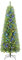 SHareconn 6FT Artificial Slim Pencil Christmas Tree, Pencil Xmas Tree With 635 Branches Tips, 240 Warm White & Multicolor Lights and Foldable Metal Stand, Christmas Decorations for Home, Green