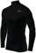 TCA Men's HyperFusion Compression Base Layer Top Long Sleeve Under Shirt - Mock Neck - Black Mock, S