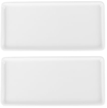 Operitacx Schmuckschale 2Pcs Wei?e Servierplatte Porzellan Servierschale für Partys Rechteckschale Dessertplatte Salatplatte für Party Keramikplatte für Fleischnahrungsmittel Vorspeise S