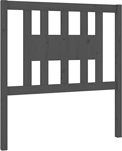 vidaXL Kopfteil Betthaupt Bettkopfteil für Bett Bettgestell Bettrahmen Holzbett Massivholzbett Schlafzimmer Grau 96x4x100cm Massivholz Kiefer