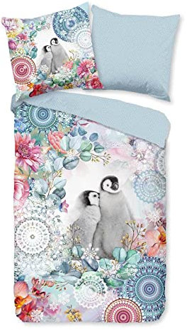 HIP Flanell Bettwäsche Rachna Multi 1 Bettbezug 155 x 220 cm + 1 Kissenbezug 80 x 80 cm