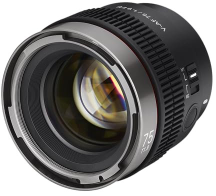 Samyang V-AF 75mm T1.9 FE per obiettivo Sony E Video Obiettivo messa a fuoco automatica Obiettivo Cine Supporto 8K Interruttore personalizzato compatibile anamorfico e pulsante personalizzato