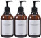 GOYISEE Shampoo and Conditioner Dispenser for Shower Wall 3 Chamber,Refillable Shampoo and Conditioner Bottles with Waterproof Labels,Soap Dispenser with Pumps (3 Bottles-Brown)