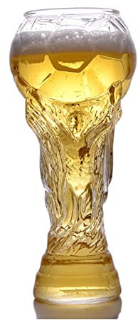 KINMRIS Verres à bière de coupe du monde de 800 ml, cadeau d'anniversaire pour garçons, cadeau de fête des pères, match de football Coupe du monde en cristal (800 ml)
