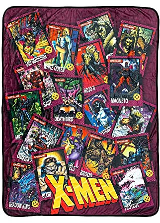 Marvel X-Men Trading Cards Villians by Jim Lee Flanell-Überwurf, superweiche, leichte Fleecedecke, 114,4 x 152,4 cm