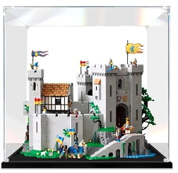 APRILA Acryl Vitrine für Lego 10305 Icons Burg Der Löwenritter, Staubdichte Vitrine Transparente Schaukasten Aufbewahrungsbox für Modelle Sammlerstücke, 50 x 40 x 45CM (Nur Vitrine) (02 -3mm)