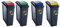 JMS we create smile (Set of 4 25L Litre Plastic Indoor Slimline Bin - Recycle/Rubbish Waste Recycling Storage Bin - Dustbin with Colour Flap Lid For Home Kitchen (Red+Blue+Green+Yellow)