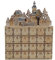 MorTime LED 24 Tage Adventskalender aus Holz verziert mit Weihnachtsbaum Rentier Hütte Pagode Zaun beleuchteter Countdown bis Weihnachtskalender 24 Schubladen