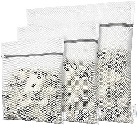 Foyer Nuage Filet Linge Machine à Laver,3PCS Sac à Linge avec Fermeture Eclair pour le Lavage de Machine, Filets à Lavage Réutilisable pour Lingerie, Chaussette, Chemises, Sous-vêtements(1S+1M+1L)