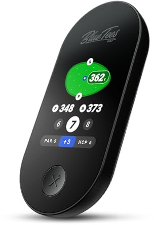Blue Tees Golf Ringer - Magnetic Golf GPS Handheld, Touch Screen Display, Water Resistant Golf Distance Range Finder, 40,000+ Preloaded Courses, 10+ Hours Battery, Built-in Magnetic Strip
