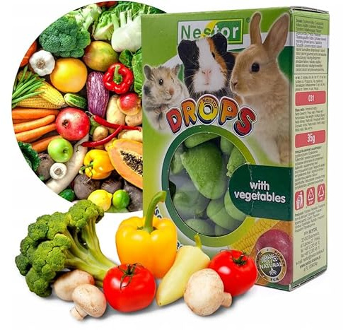 Hamster Rabbits Food Biscuit Drops Pet Rodents Guinea Pig Chinchilla Rat Degu Treats with Vegetables 35g Snacks