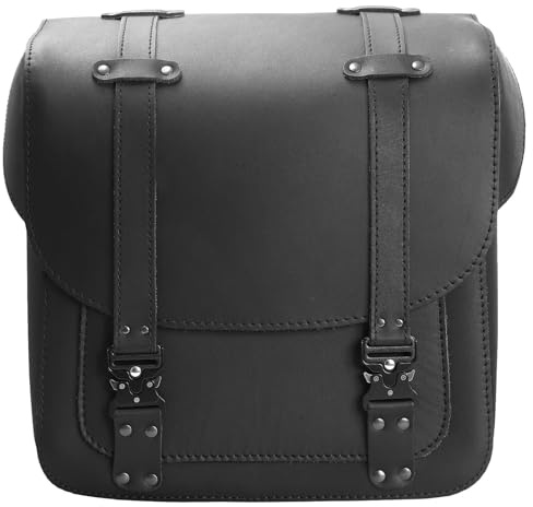 ORLETANOS Olymp Blackline Seitentasche kompatibel mit Harley Softail Heritage Starrrahmen Bobber Shovelhead Panhead Wildstar Dragstar VN800 Packtasche Seitenkoffer