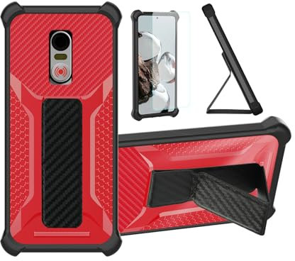 Aroepurt Coque pour Swissvoice G50 Coque Étui Case Cover Hybride [avec Protection d'écran en Verre trempé] [Support magnétique Pliable] [givré résistant aux Empreintes digitales] Rose