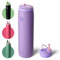 bottlebottle BOTTLE BOTTLE Isolierte Wasserflasche Edelstahl 32oz(946ml) mit Strohhalm Griff für Sport, Reisen, Fitnessstudio, doppelwandig auslaufsicher, BPA-frei (Violett)