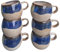 PintoCer - 6 tazze con manico, in ceramica di gres, ideali per caffè, latte, tè e cioccolato, adatte per lavastoviglie e forno a microonde