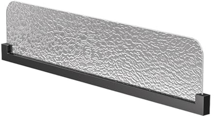 Séparateur de comptoir en verre translucide noir pour table à manger, bureau et zones publiques, écran décoratif 120 x 25 cm