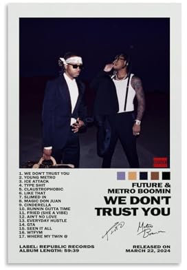 Binnigau Poster Rapper Future And Metro Boomin, We Don't Trust You, Musikposter für Zimmer, ästhetische Leinwand, Wandkunst, Schlafzimmerdekoration, 30 x 45 cm