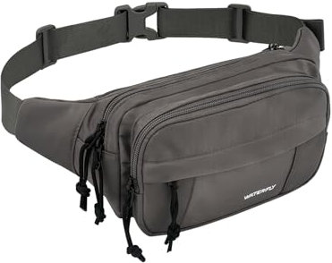 WATERFLY Bauchtasche Gürteltasche Herren Damen: Sportlich Hüfttasche Stylisch Fanny Waist Pack Klein Festival Bumbag MTB Hipbag Gassi Hip Bauchbeutel Unisex Bum Bag für Sport Hundetraining