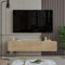 Uniqtrio Floating TV Unit, Floating TV stand Cabinet, TV Units for Living Room 75 inch TVs, TV Stand Unit, TV Table, Media Wall Unit, TV Stands for Living room Entertainment Wall Unit (Oak-Marble)