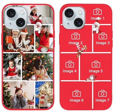 ZhuoFan Personalisierte Handyhülle für iPhone 12/iPhone 12 Pro 6.1, Personalisiert Hülle mit Selbst Gestalten Foto Bild Schutzhülle, Rot Silikon Stoßfest Individuelle Case für iPhone 12 pro