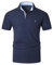 VMSUCIJ Mens Polo Shirts Short Sleeve Classic Cotton Collared Neck Tshirt with Pocket,Blue 45,M