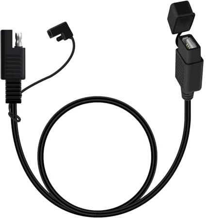 HuaLiSiJi SAE auf USB Kabel 18AWG 5V 2.1 A Adapter SAE 2 pin zu USB mit Wasserdichter Abdeckung für Telefon, Tablet, GPS Ladegerät (Anschluss 1, 1m)