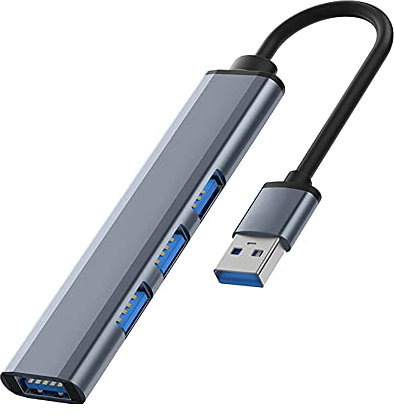 Hub USB 4 en 1 Adaptador multipuerto con 1 Puerto USB 3.0 y 3 Puertos USB 2.0 para Macbook Pro, portátiles Windows y Otros Dispositivos con Estaciones de Acoplamiento.