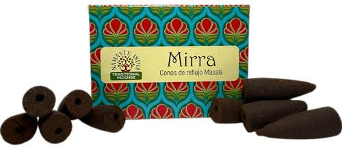 Coni di Reflusso Mirra Namaste India - 10 coni di incenso blackflow - HOSTENATURA