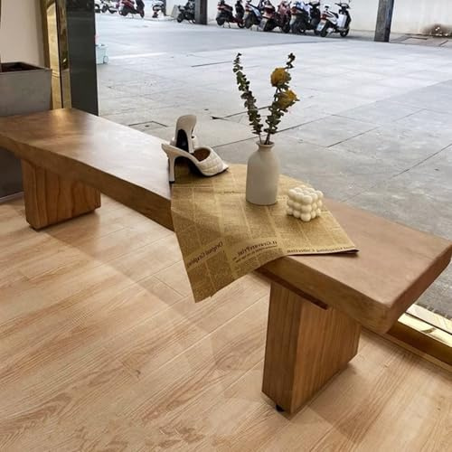 DSEWTEZXI Banc Rustique en Bois pour Salle à Manger, Banc d'entrée en Bois pour intérieur Style campagnard pour Pied de lit(140cm)