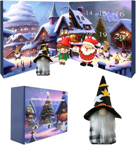 Axingqiwu 2025 Wichtel Adventskalender 24 Tage Gnome Adventskalender Weihnachten Figuren für Kinder