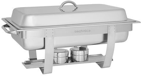 TECHNICA Chafing Dish aus Edelstahl 9L– Warmhaltebehälter Robust und pflegeleicht für Buffet – Professioneller Speisenwärmer GN 1/1 Mit Deckel – Wärmebehälter Rechaud für Catering – 60,5x37x24 cm