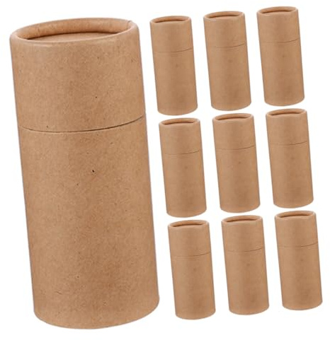 HIAKDOFT 10 Stück Kraftpapier Verpackungsbox Ätherische Öl Flaschen Kartonröhren Rund Zylinderform Sicher Frisch Halten Geschenk Verpackung