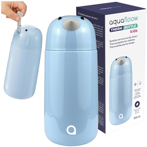 Aquafloow Botella Termica niños 350ml – Botella Agua Acero Inoxidable Infantil sin BPA, doble pared para agua fría y Caliente, Cantimplora infantil colegio y guardería- Motivo Paloma