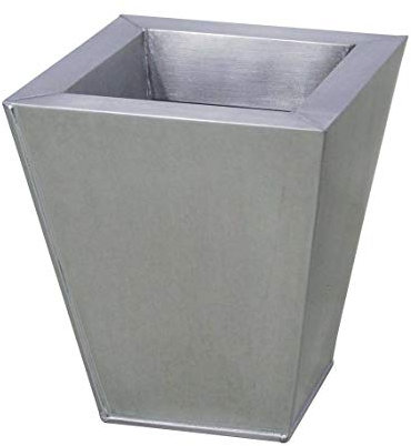 artplants Pot en Zinc MAWA, argenté, 21x21x23cm - Cache-Pot/Pot de Fleurs