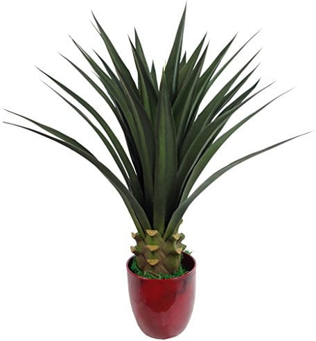 Leaf Design UK Artificial Tropical House Plant, Yukka Green, 90cm
