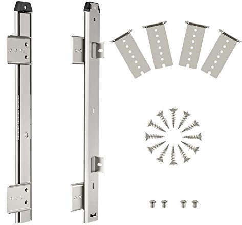FRMSAET Guide cassetto tastiera 305/355/405/455 mm Vassoio scorrevole Accessori di montaggio hardware/Ideale per cassetto armadio da cucina (355 mm, Argento)