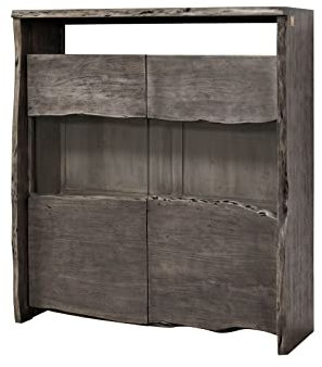 MASSIVMOEBEL24.DE Highboard Akazie 131x45x147 grau lackiert Pure Acacia #407