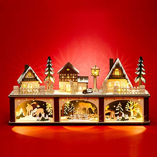 SIKORA LB87 beleuchteter Holz LED Lichtersockel Schwibbogen