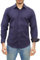 Subliminal Mode RN44 - Camisa, de planchado fácil, para hombre, cuello bicolor liso, manga larga, ceñida, para negocios, para regalo, Navidad y San Valentín, azul marino, XL