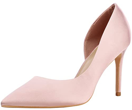wealsex Donna Scarpe da Corte 9.5cmTacco a Spillo Moda Abito Pompe Partito Scarpe da Sposa (Rosa,34)