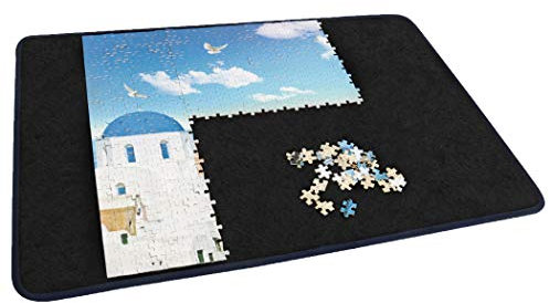 Becko Jigsaw Puzzle Board Portable Puzzle Mat for Puzzle Storage Puzzle Saver Age 12+, Non-Slip Surface, Up to 1000 Pieces (Black)