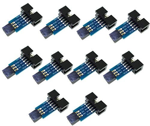 Hailege 10 Stück 10 Pin auf 6 Pin Convert Adapter Board ATMEL AVRISP USBASP STK500