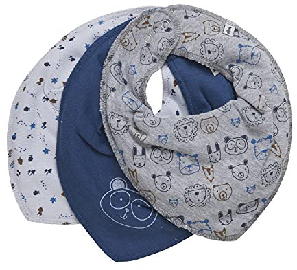 Pippi Halstücher Baby Sabberlätzchen Halstuch im 3er Sparpack (Dark Denim)
