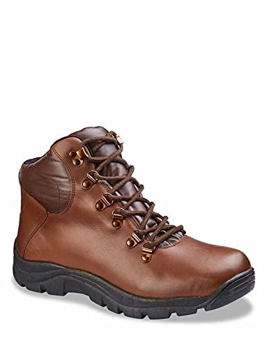 Pegasus Men's Leather Waterproof Wide Fit Lace Hiker Boot Brown 11 UK