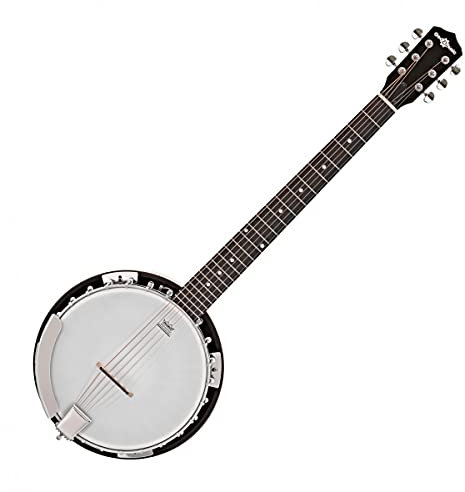 Gear4music Guitare Banjo - 6 cordes à dos fermé Corps en acajou