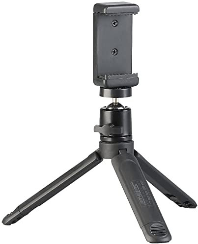 Somikon Smartphone Ständer: Mini-Dreibein-Stativ aus Alu, Kugelkopf, Smartphone-Halterung, 15,5 cm (Tischstativ, Tripod, Handyhalter mit Stative)